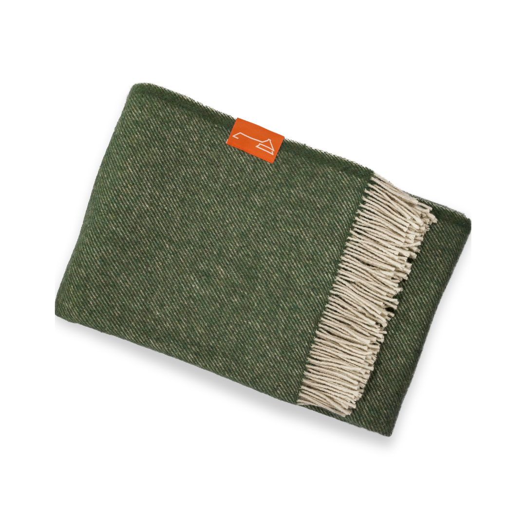 Alpaka Plaid Wolldecke - green