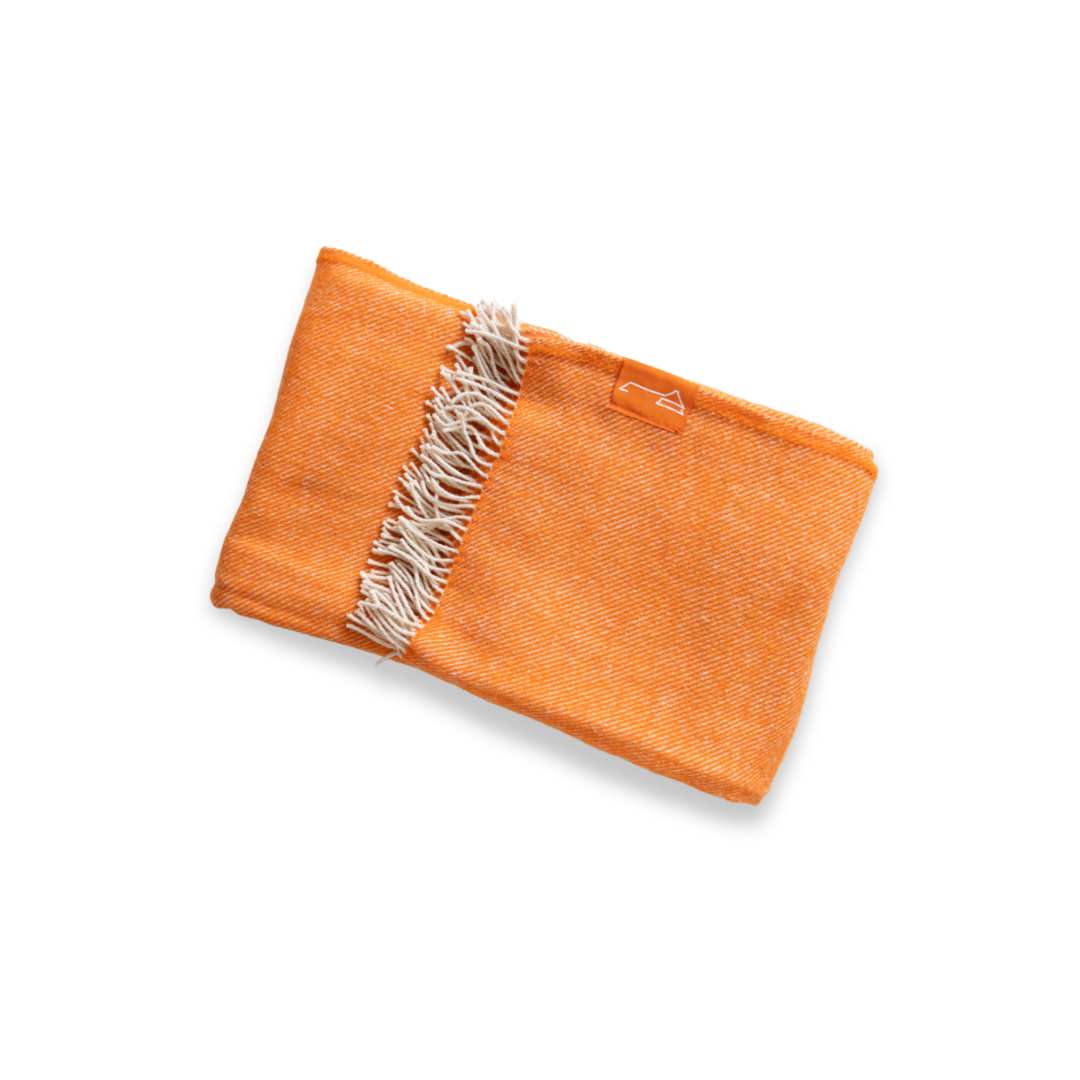 Alpaka Plaid Wolldecke - orange