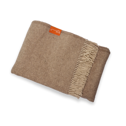 Alpaka Plaid Wolldecke - natural beige