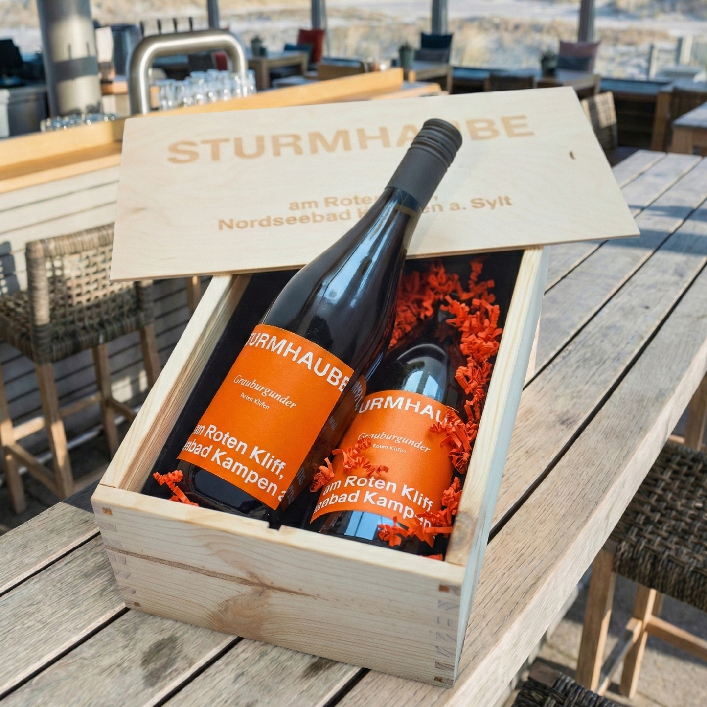 2er Weinkiste aus Holz