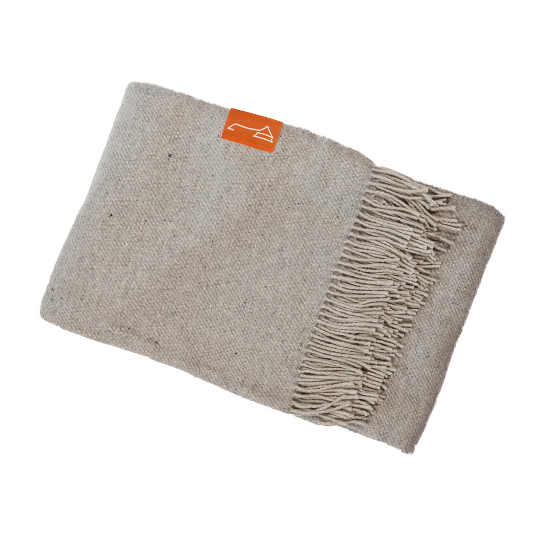 Alpaka Plaid Wolldecke – silvergrey