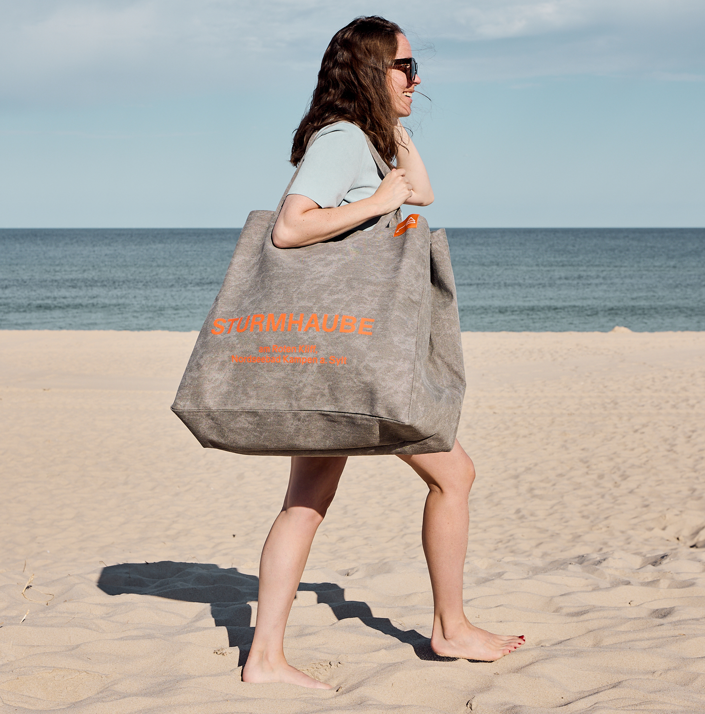 Sturmhaube Strandtasche XXL - grey melange