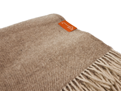 Alpaka Plaid Wolldecke - natural beige