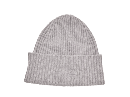 Merino Strickmütze - silver melange