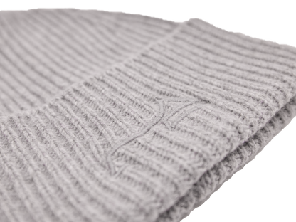 Merino Strickmütze - silver melange