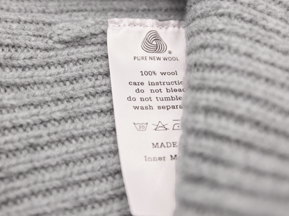 Merino Strickmütze - silver melange