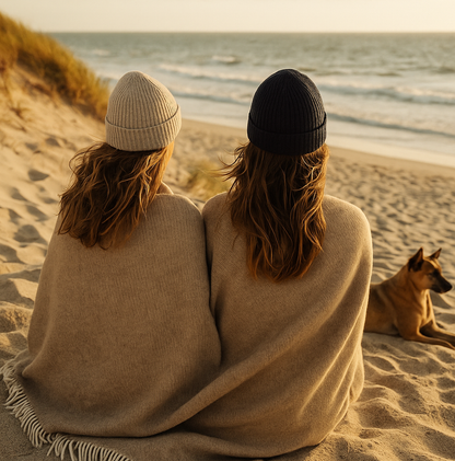 Merino Strickmütze - silver melange