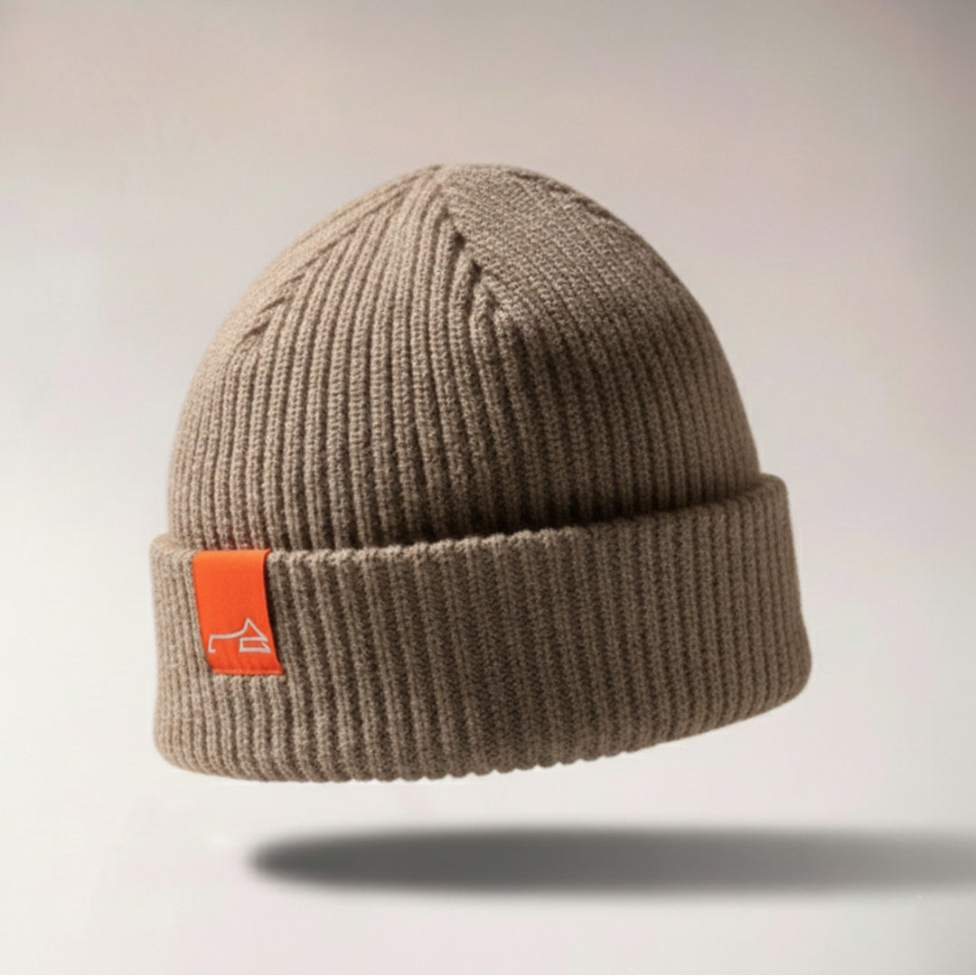 Cashmere Strickmütze - organic beige