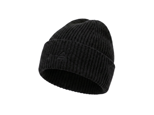 Merino Strickmütze - schwarz